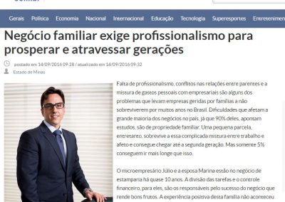 Jornal Estado de Minas-Negócio familiar exige profissionalismo para prosperar e atravessar gerações